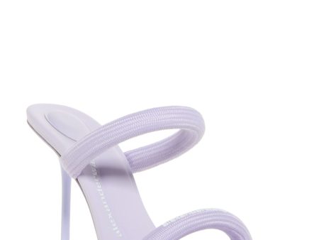 ALEXANDER WANG Womens Purple Tubular Webbing Straps Molded Footbed Julie Square Toe Stiletto Slip On Dress Heeled Online Hot Sale