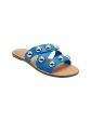 MARC FISHER Womens Blue Oversized Ornaments Bryte Round Toe Slip On Sandals Shoes M Supply