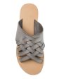 JOURNEE COLLECTION Womens Grey Gray Basket Weave Detail Gladiator Inspired Mule Cushioned Strappy Danni Open Toe Slip On Dress Slide Sandals Shoes For Discount