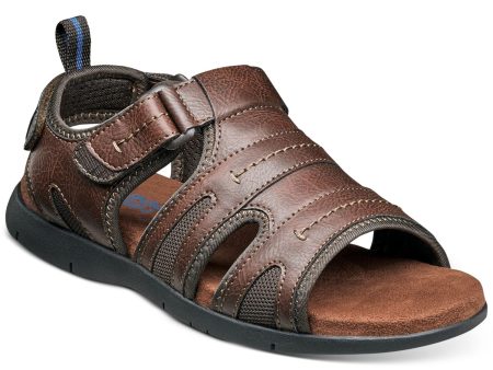 NUNN BUSH Mens Brown Cushioned Back Pull-Tab Breathable Cut Out Rio Grande Round Toe Sandals Shoes M Online now