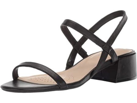 KENNETH COLE Womens Black Comfort Maisie Square Toe Block Heel Slip On Leather Slingback Sandal Online