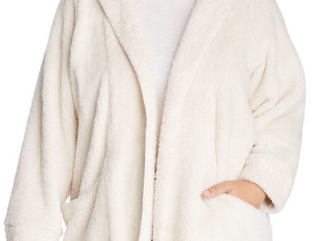 CUPIO BLUSH Womens Fleece Pocketed Long Sleeve Open Front Jacket For Sale