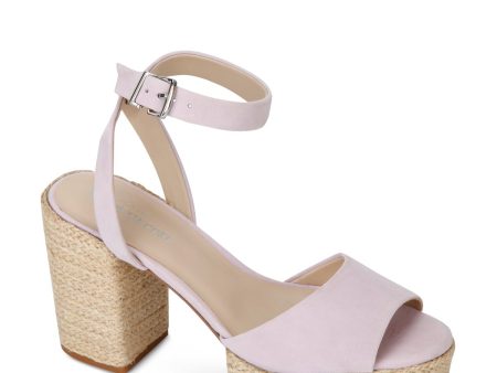 KENNETH COLE Womens Beige 2  Platform Adjustable Strap Pheonix Espadrille Round Toe Block Heel Buckle Leather Espadrille Shoes M Online Sale