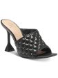 INC Womens Black Padded Quilted Studded Nenna Square Toe Flare Slip On Dress Sandals Shoes M For Discount