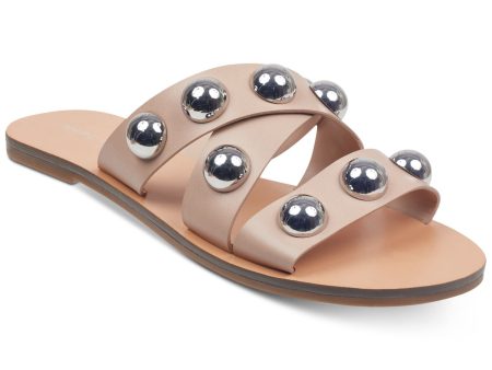 MARC FISHER Womens Beige Oversized Ornaments Bryte Round Toe Slip On Sandals Shoes M Online Hot Sale