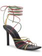 MATEO BY INC Womens Black Comfort Strappy Reggae Square Toe Stiletto Lace-Up Heeled M For Discount