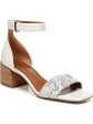 FRANCO SARTO Womens White Snake Print Ankle Strap Merryl 2 Square Toe Block Heel Leather Dress Sandals Shoes M Discount