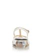 MARC JACOBS Womens White Adjustable Padded T-Strap Strappy The Gem Square Toe Sculpted Heel Buckle Leather Dress Slingback Sandal Online