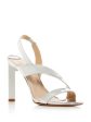 SCHUTZ Womens Silver Elastic Metallic Padded Dannie Round Toe Sculpted Heel Slip On Leather Slingback Sandal B Online