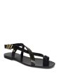 ALLSAINTS Womens Black Toe Loop Studded Asymmetrical Eden Square Toe Buckle Leather Sandals Shoes Online Sale