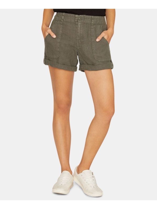 SANCTUARY Womens Green Pocketed Shorts Online Hot Sale