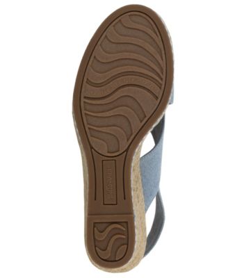 BELLA VITA Womens Blue Adjustable Strap Cushioned Nadette Ii Round Toe Wedge Buckle Espadrille Shoes N on Sale