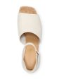 VINCE. Womens Beige Ankle Strap Padded Kensey Square Toe Wedge Leather Dress Heeled For Cheap