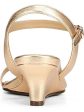 NATURALIZER Womens Gold Comfort Scalloped Non-Slip Lacey Round Toe Wedge Buckle Leather Heeled M Hot on Sale