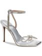 INC Womens Silver Bow Accent Adjustable Lively Square Toe Stiletto Buckle Dress Heeled M Supply