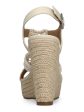 SUN STONE Womens Beige 1  Platform Woven Comfort Adjustable Cushioned Slip Resistant Esme Round Toe Wedge Buckle Slingback Sandal M Online Hot Sale