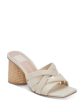 DOLCE VITA Womens Ivory Crisscross Straps Padded Pazlee Square Toe Flare Slip On Leather Heeled Online now