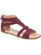 JOURNEE COLLECTION Womens Purple T-Strap Braided Buckle Accent Florence Round Toe Zip-Up Sandals Shoes M Online now