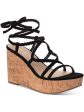 SUN STONE Womens Black 1-1 2  Platform Strappy Braided Trinnie Round Toe Wedge Lace-Up Heeled M Online Sale