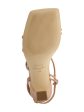 MARC FISHER Womens Beige Asymmetrical Padded Davia Square Toe Flare Slip On Leather Slingback Sandal M Online Sale