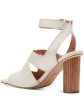 COLE HAAN Womens Ivory Ankle Strap Comfort Reina Square Toe Stacked Heel Buckle Dress Heeled B Online Hot Sale