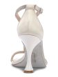 VINCE CAMUTO Womens White Rhinestone T-Strap Sorthand Square Toe Flare Buckle Dress Heeled M Online now