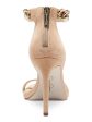 JESSICA SIMPSON Womens Beige Chain T-Strap Omesa Square Toe Stiletto Zip-Up Leather Dress Heeled M Online