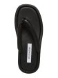 STEVE MADDEN Womens Black Comfort Fango Round Toe Wedge Slip On Thong Sandals Shoes Discount