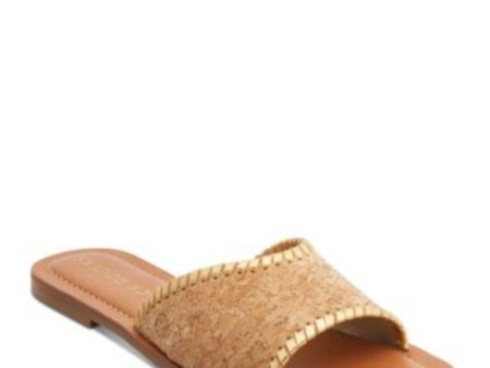 JACK ROGERS Womens Beige Cork Whip Stitching Padded Scarlett Round Toe Slip On Slide Sandals Shoes M Fashion