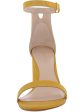 STUART WEITZMAN Womens Yellow Ankle Strap Lessnudist Round Toe Block Heel Buckle Dress Sandals Shoes M Supply