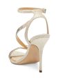 JESSICA SIMPSON Womens Gold Glitter Elastic Gore Embellished Clear Panel Adjustable Strap Asymmetrical Whitley Pointy Toe Stiletto Buckle Dress Sandals Shoes M Hot on Sale