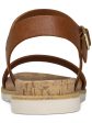 SUN STONE Womens Brown Cushioned Strappy Slip Resistant Adjustable Strap Mattie Round Toe Wedge Buckle Slingback Sandal M Hot on Sale