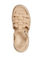 ASH Womens Beige Padded Woven Straps 2  Platform Adjustable Strap Ankle Strap Sirena Round Toe Block Heel Buckle Leather Sandals Shoes Fashion