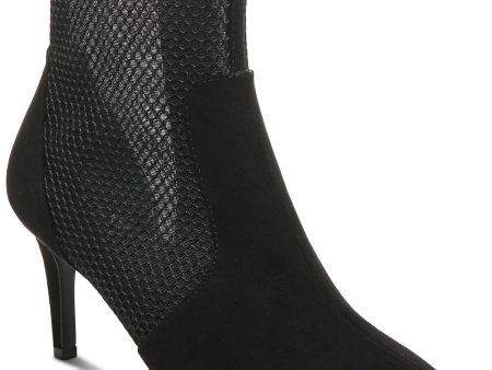 ALFANI Womens Black Mesh Cushioned Jamari Pointed Toe Stiletto Zip-Up Dress Heeled Boots M Sale