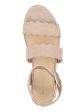 MARC FISHER Womens Beige 1  Platform Padded Cork-Like Jute Detailing Scalloped Ankle Strap Fayme Round Toe Wedge Buckle Leather Slingback Sandal M Discount