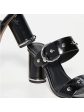 REBECCA MINKOFF Womens Black Buckle Accent Studded Linzie Round Toe Block Heel Slip On Leather Heeled M Online Hot Sale