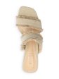 SCHUTZ Womens Beige Frayed Padded Amely Square Toe Block Heel Slip On Heeled Online Hot Sale