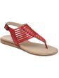 JOURNEE SIGNATURE Womens Red Wedge Fishbone Detail Traction Sole Cushioned Adjustable Strap Davis Round Toe Wedge Buckle Leather Slingback Sandal M Online Hot Sale