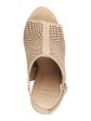 GUESS Womens Light Natural Beige Perforated Padded Aubria Round Toe Stiletto Leather Dress Slingback Sandal M Online