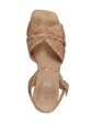 MARC FISHER LTD Womens Beige Espadrille 1-1 2  Platform Braided Ankle Strap Padded Chela Square Toe Block Heel Buckle Heeled M Hot on Sale