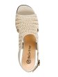 BELLA VITA Womens Beige Woven Cushioned Adjustable Strap Justine Ii Round Toe Wedge Buckle Slingback Sandal M Sale