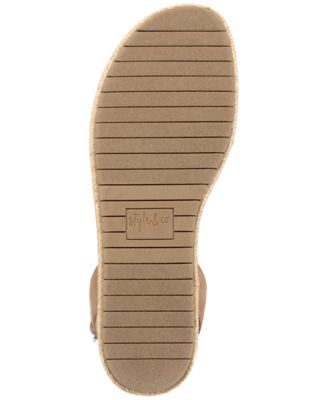 STYLE & COMPANY Womens Beige Padded Ankle Strap Peggyy Round Toe Espadrille Shoes M Online