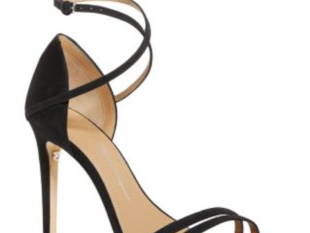 SALVATORE FERRAGAMO Womens Black Logo Inner Heel Cushioned Ankle Strap Ines Round Toe Stiletto Buckle Suede Heeled C Online