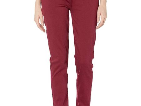 7 FOR ALL MANKIND Womens Burgundy Zippered Pocketed High Waist Ankle Skinny Jeans For Cheap