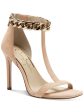 JESSICA SIMPSON Womens Beige Chain T-Strap Omesa Square Toe Stiletto Zip-Up Leather Dress Heeled M Online