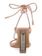 WILD PAIR Womens Nude Beige Slip Resistant Cushioned Strappy Santeago Square Toe Wedge Lace-Up Dress Heeled Thong Sandals M Sale