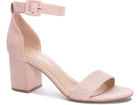 CL BY LAUNDRY Womens Nude Pink Clear Stones Padded Adjustable Ankle Strap Jolly Open Toe Block Heel Buckle Heeled M Discount