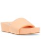 STEVE MADDEN Womens Orange 1  Platform Comfort Robyn Round Toe Wedge Slip On Slide Sandals Shoes M Hot on Sale