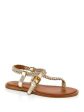 SEE BY CHLOE Womens Gold Metalic Braided Padded Nola Round Toe Buckle Thong Sandals Shoes Hot on Sale