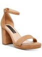 STEVEN Womens Brown 1 2  Platfrom Ankle Strap Cushioned Vino Round Toe Block Heel Buckle Leather Dress Sandals Shoes M Hot on Sale